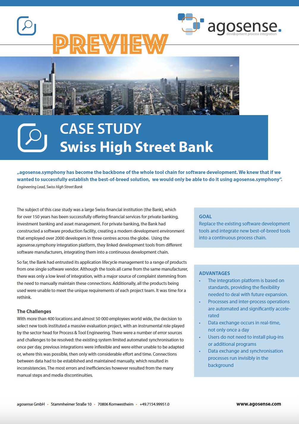 Preview Case Study Swiss Bank Preview Case Study Swiss Bank